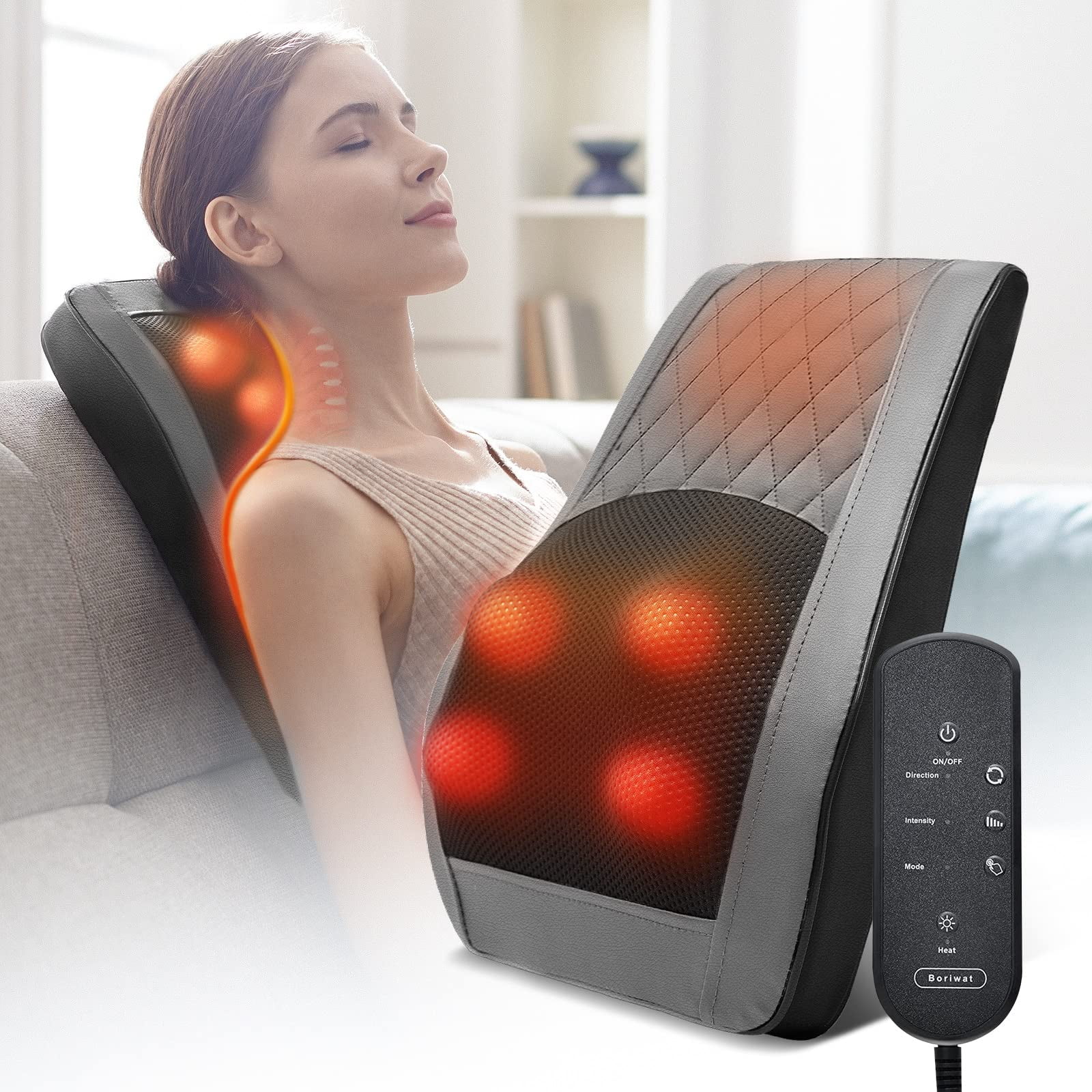 Back Massager with Heat, Massagers for Neck and Back, Shiatsu Neck Massage  Pillow for Back, Neck