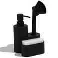 thumbnail image 1 of Boriyuan 3 in 1 Soap Dispenser with Sponge Holder and Brush for Bathroom Kitchen Sink Countertop Organizer Black, 1 of 8