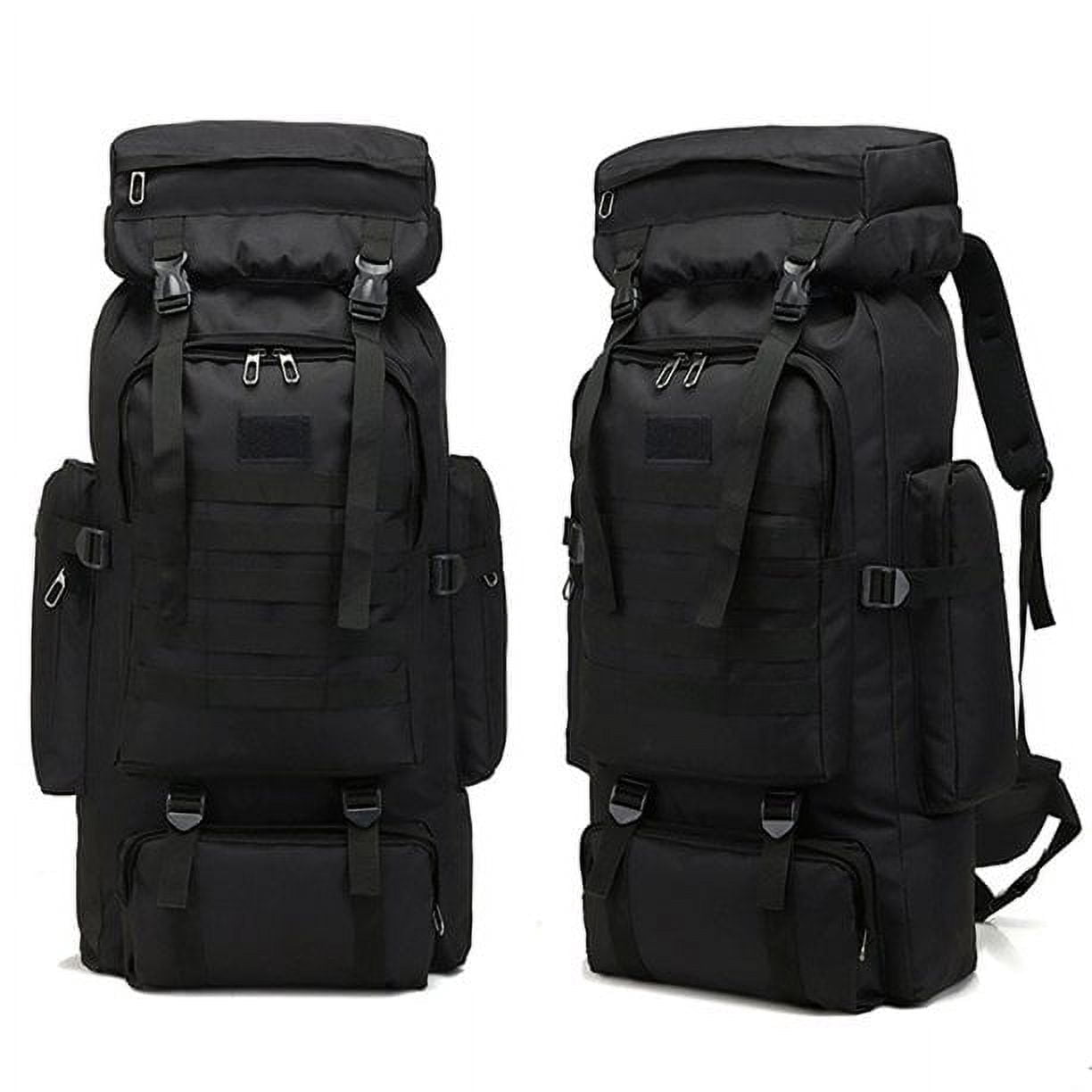 Boriyuan 80L Backpack, 1 Pc Large Capacity Waterproof Oxford Hiking Backpack, Outdoor Black Sport Bag for Camping Trekking Black