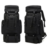 Boriyuan 80L Backpack, 1 Pc Large Capacity Waterproof Oxford Hiking Backpack, Outdoor Black Sport Bag for Camping Trekking Black