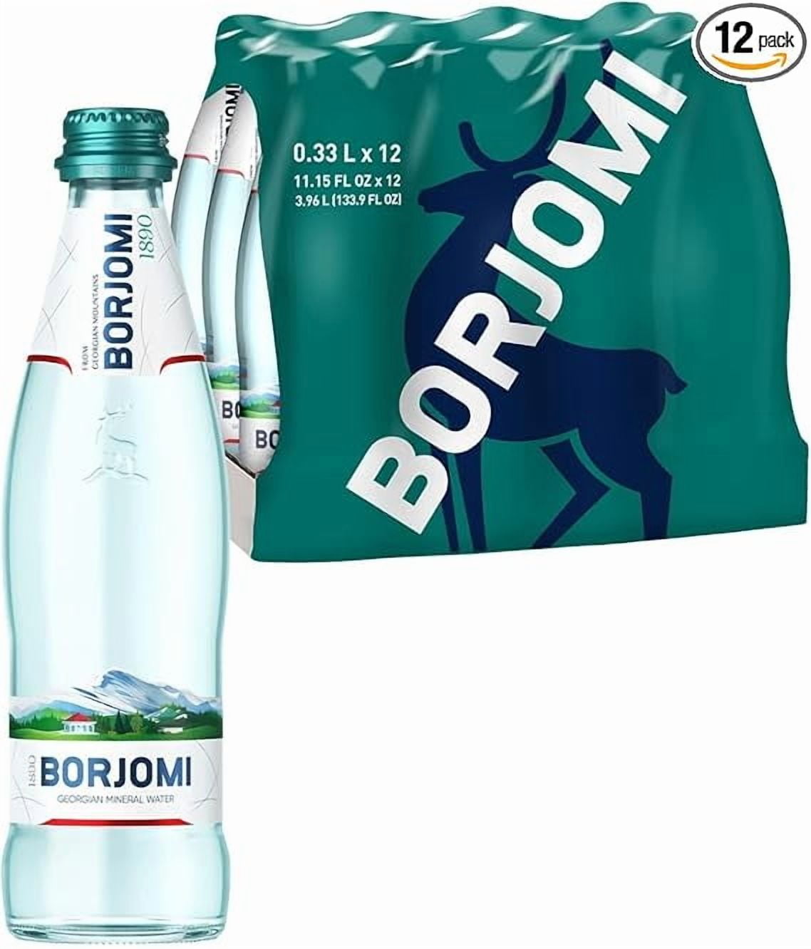 Borjomi Sparkling Natural Mineral Water with Natural CO2 Added, 11.15 fl oz. (12 pack) Glass