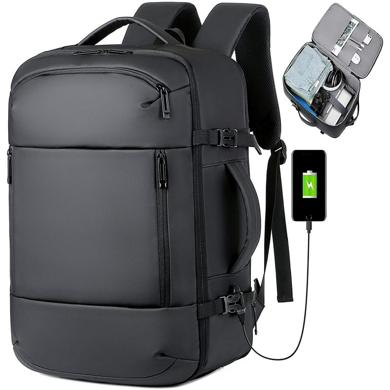 Borke Carry On Backpack, 40L Flight Approved Travel Backpack for Men Women, Expandable Laptop Backpack 17 Inch With USB Charging Port Luggage Suitcase Back Bag Weekender Bag Daypack Waterproof, Black - Walmart.com Borke Carry On Backpack, 40L Flight Approved Travel Backpack for Men Women, Expandable Laptop Backpack 17 Inch With USB Charging Port Luggage Suitcase Back Bag Weekender Bag Daypack Waterproof, Black - Walmart.com