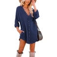 thumbnail image 1 of Borke Women's Long Sleeve Button Down Tunic Dresses with Pockets, 1 of 5