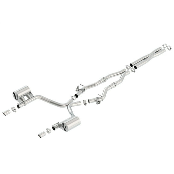 Borla 140723 ATAK Cat-Back Exhaust System; 2.75 in.; Incl. Connecting Pipes/Mufflers/Hardware/No Tips; Single Split Rear Exit; Fits select: 2017-2021 DODGE CHARGER, 2017-2018 CHRYSLER 300