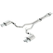 Borla 140746 ATAK Cat-Back Exhaust System; 3in.; Incl. X-Pipe/RH-LH Intermediate Pipe Assy/RH-LH Muffler Assy/Hardware/Dual 4 in. Rd.x8in And 4in. Rd x 9 in. Tips; Dual Split Rear Exit;