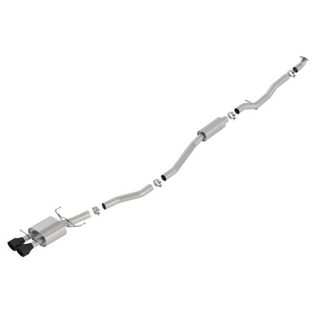 Borla S-Type Cat-Back Exhaust System for 2017-2020 Honda Civic Si with 1.5L Turbo Engine and Dual Ceramic Black Tips