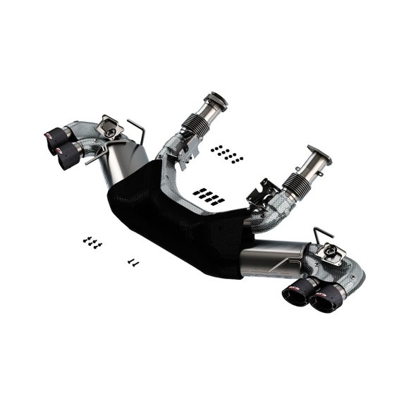 Borla 2020 Chevrolet Corvette C8 6.2L S-Type Exhaust System Dual Round Angle Cut Carbon Fiber Tips