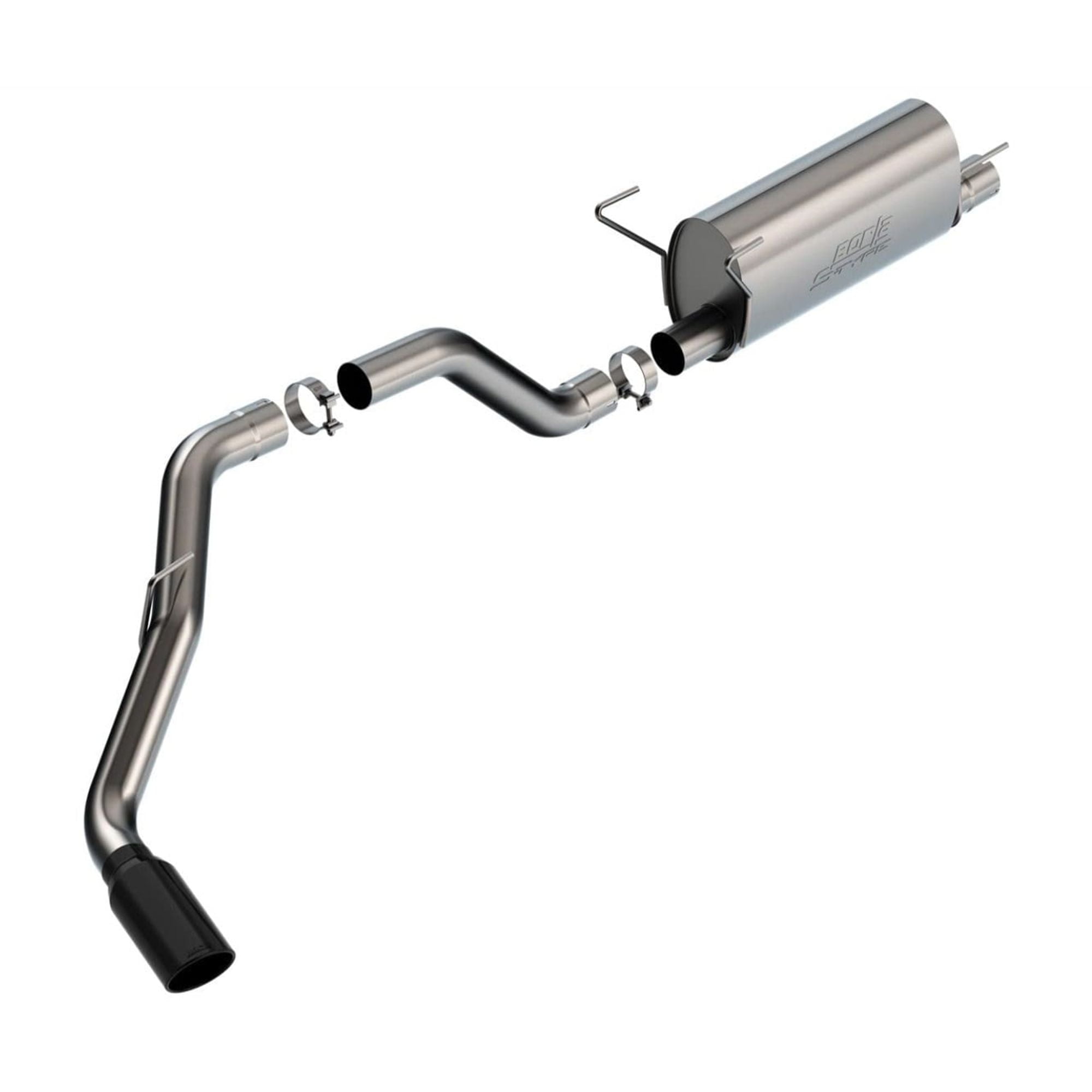BORLA 140851BC Cat-Back Performance Exhaust System for 2019 Ram 2500 V8 & Ram 3500 6.4L V8 T-304 Stainlesss Steel S-Type Sound Single Right Rear Exit Single 5" Black Chrome Tip