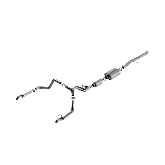 Borla S-Type Cat-Back Exhaust System for 2024-2025 Chevrolet Silverado ZR2 & GMC Sierra AT4X 6.2L V8 with Valve Simulator