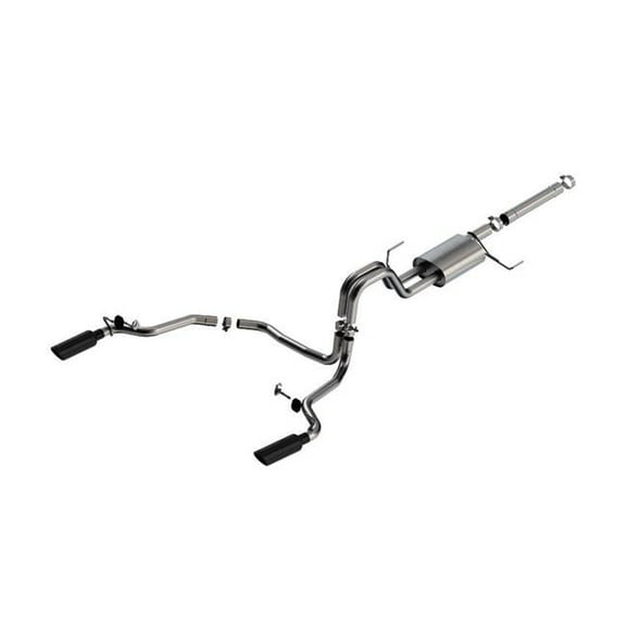Borla PowerBoost 3.5L V6 Cat-Back Exhaust System for Ford F-150 with Black Chrome Tips