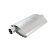 BORLA 40358 ProXS Universal Performance Muffler 2.5" Offset Inlet / 2.5" Center Outlet 4" x 9.5" Oval x 14" Long body 19" Overall Length Un-Notched Necks Reversible Design T-304 Stainless Steel