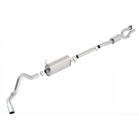 Borla S-Type Cat-Back Exhaust System for 2017-2022 Ford F-250 and F-350 Super Duty with 6.2L V8 - 5-inch Chrome Tip