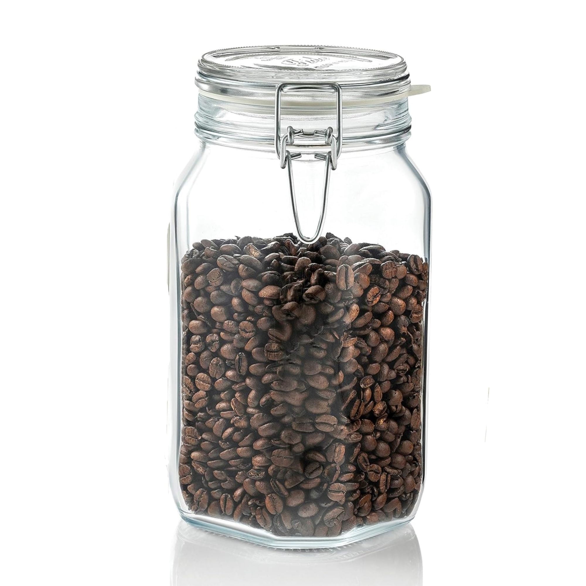 Elegant Clear Glass 50.75oz Square Storage Jar Set