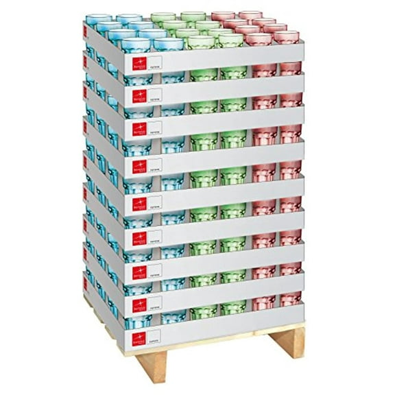 Bormioli Rocco 12.5 oz. Rock Bar Lounge Stackable Long Drink Glass, Peach, Set of 6