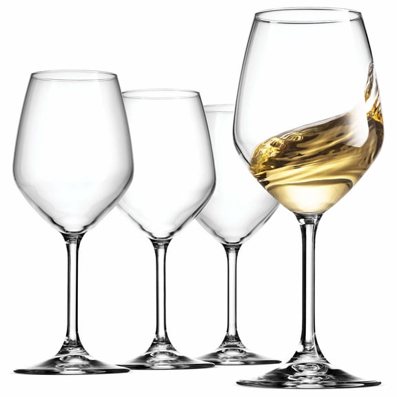 Bormioli Rocco 14.75 Oz Restaurant White Wine Glasses - 4-Pc Glass Goblets