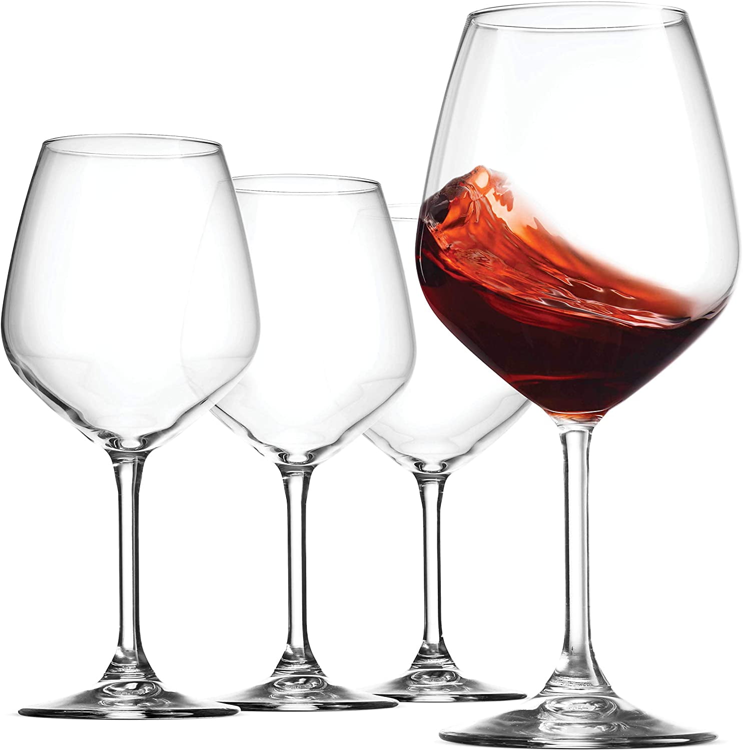 Bormioli Rocco 18 oz Red Wine Glasses, Crystal Clear Star Glass, Laser Cut  Rim For Wine Tasting, Set of 4 