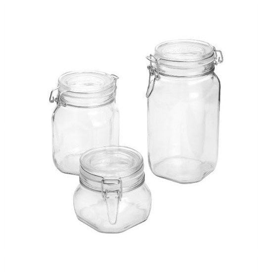 glass jar filled with green white clear glass rocks jar 7.25 tall