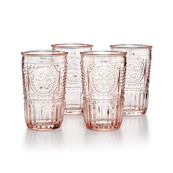 Bormioli Rocco 387595GRS021523 Romantic Tumbler, Set of 4, 10.25 oz, Cotton Candy