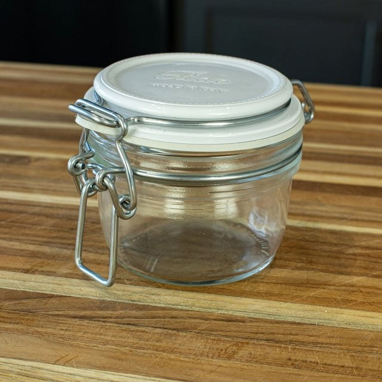 Bormioli Rocco 4.25oz Swing Top Fido Jar White Top