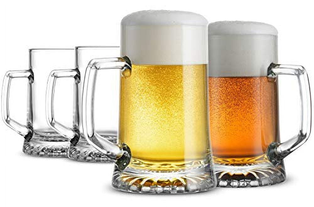 Beer Mugs,Glass Mugs With Handle 35oz,Large Beer Glasses For