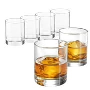 Bormioli Rocco Cortina Set of 6 Whiskey Glasses. Lowball Glasses, 6.5 Oz Weighted Bottom Short Glass Tumbler - Rocks Glass for Scotch or Bourbon Dishwasher Safe Glassware, Made In Italy.