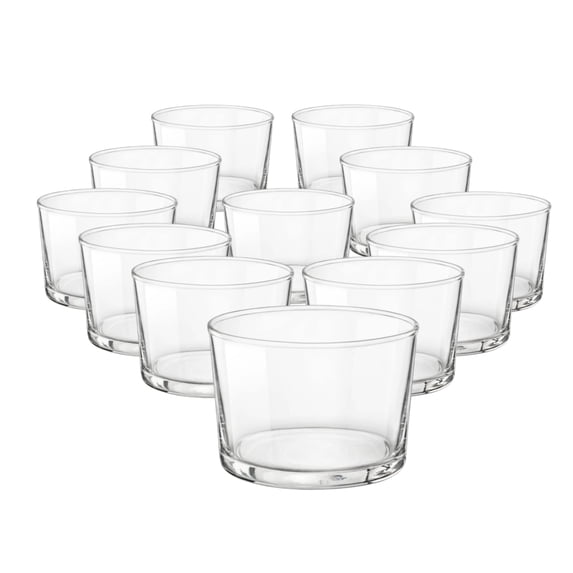 Bormioli Rocco Essential Decor Glassware 7.5 Ounce Drinking Glasses for Water, Set of 12