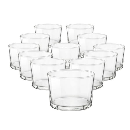 Bormioli Rocco Essential Decor Glassware 7.5 Ounce Drinking Glasses for Water, Set of 12