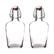 Bormioli Rocco Fiaschetta Glass 8.5 Ounce Pocket Flask, Set of 2