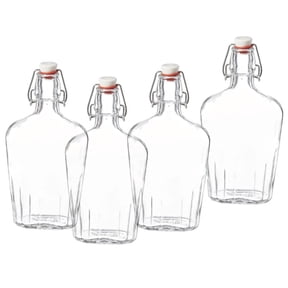 Bormioli Rocco Fiaschetta Glass 8.5 Ounce Pocket Flask, Set of 4