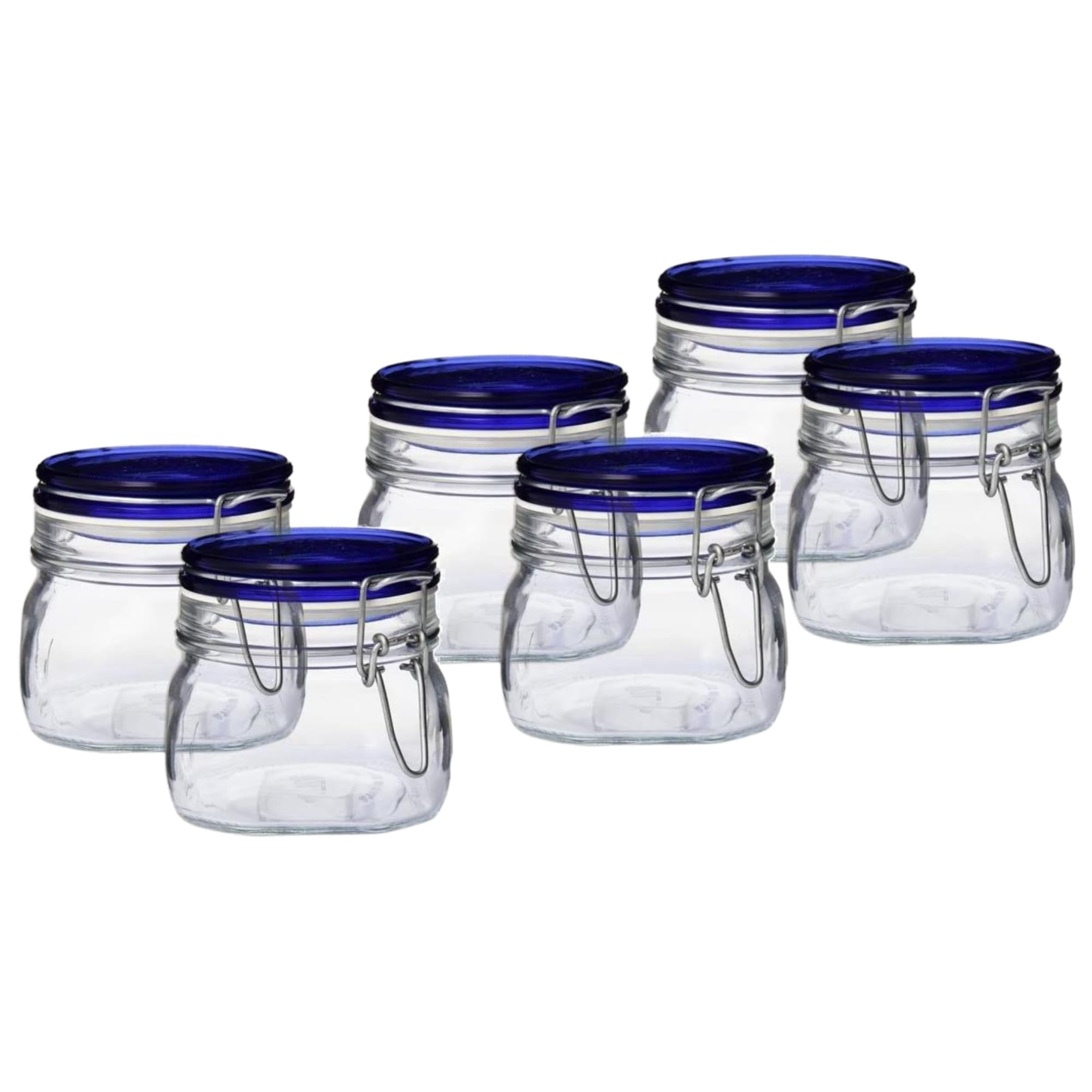 Bormioli Rocco Fido Collection, 6 Pack, 17 Oz. Food Storage Glass Jars ...