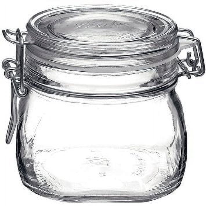 Clear Glass Airtight Storage Jar with Wire Bail Closure, 6.75 Ounce