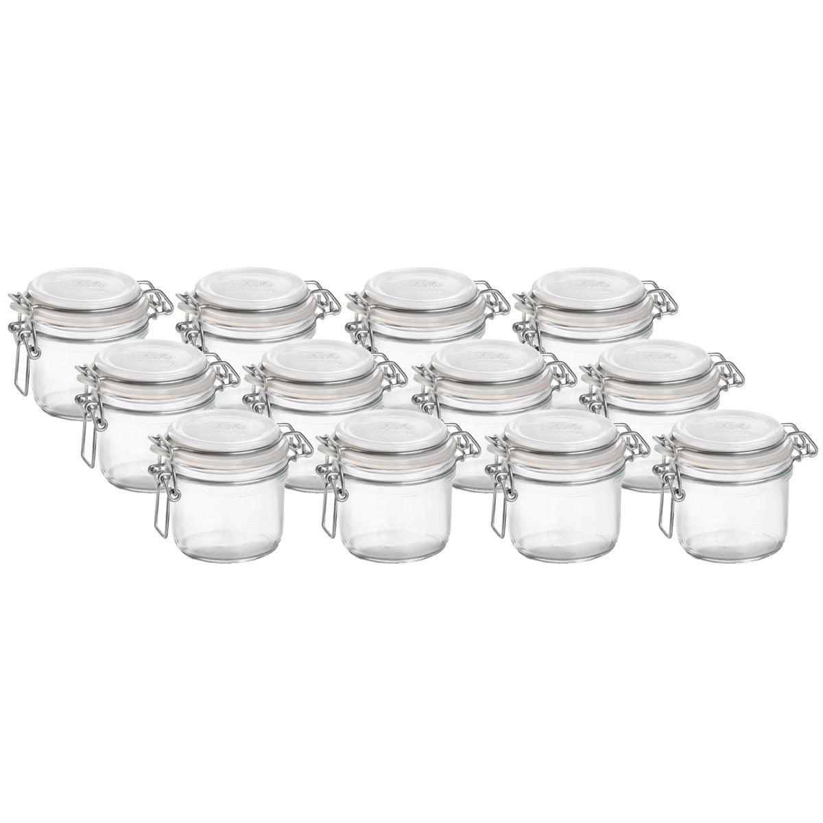 Bormioli Rocco Fido Swing Top Canning Jars with White Lid (Set of 12