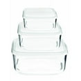 thumbnail image 1 of Bormioli Rocco Frigoverre Square Glass Food-Storage Containers with Lids, Set of 3, 1 of 2