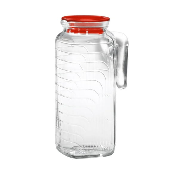 Bormioli Rocco Gelo Jug with Red Lid, 41-Ounce