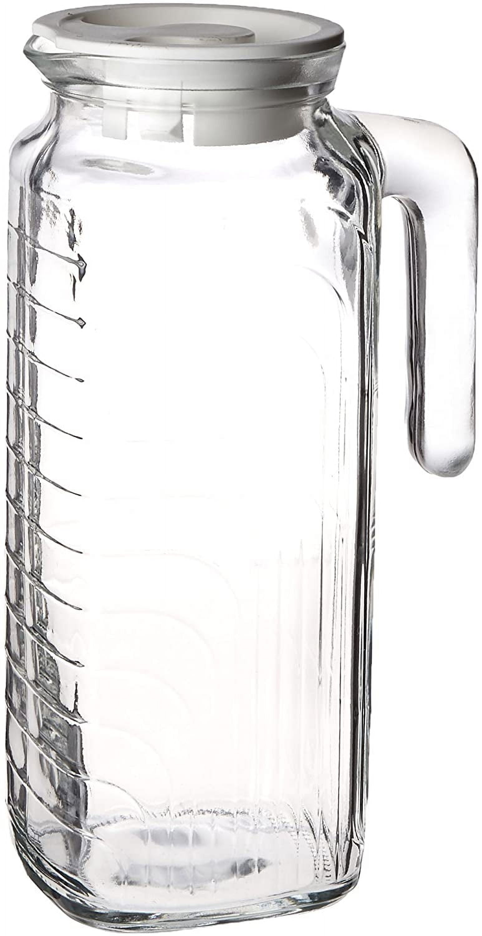 Gelo 41-Ounce Round Glass Jug with White Lid