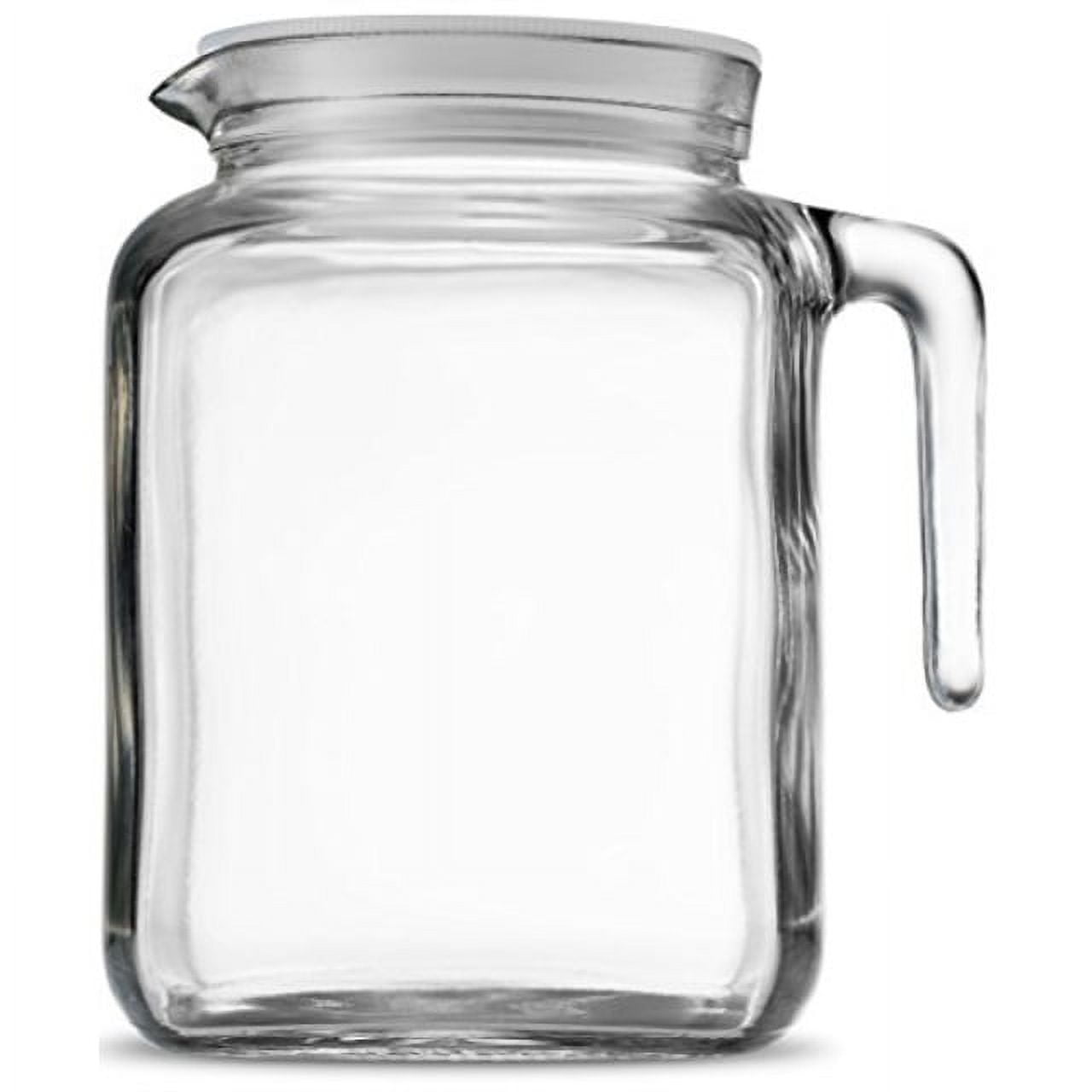 WhiteRhino 68 oz Wide Mouth Glass Pitcher with Lid and Handle