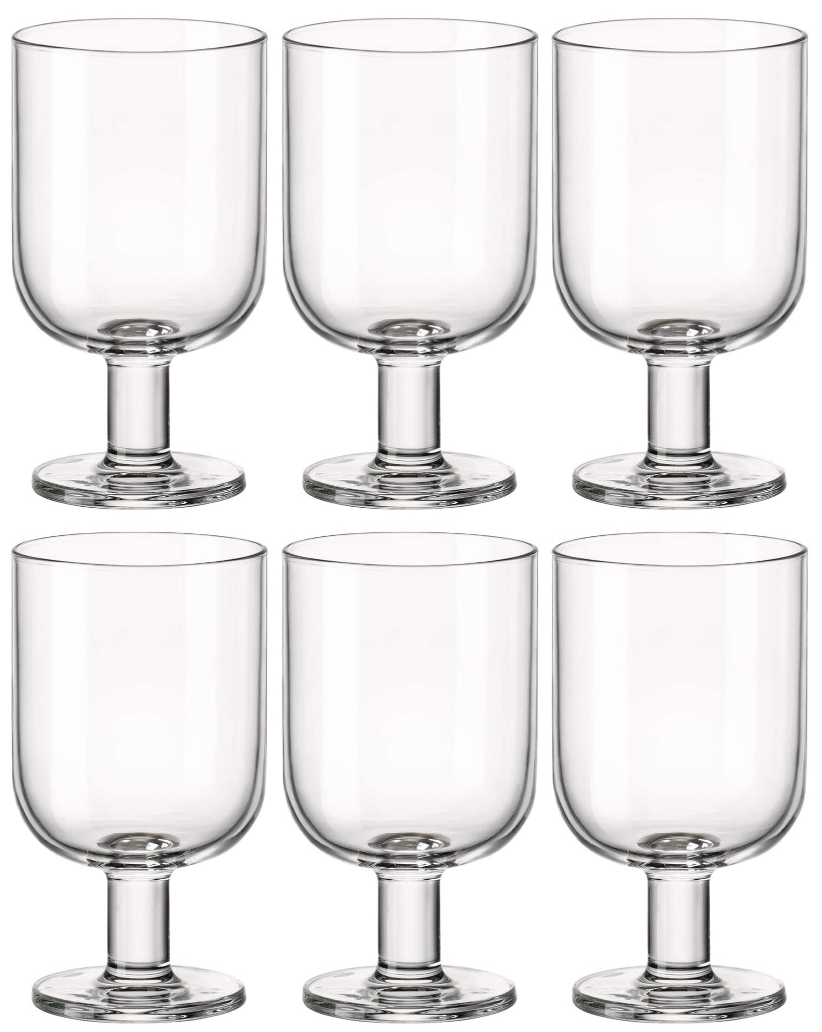 Bormioli Rocco Hosteria Clear Tempered Glass Goblets, Set of 6