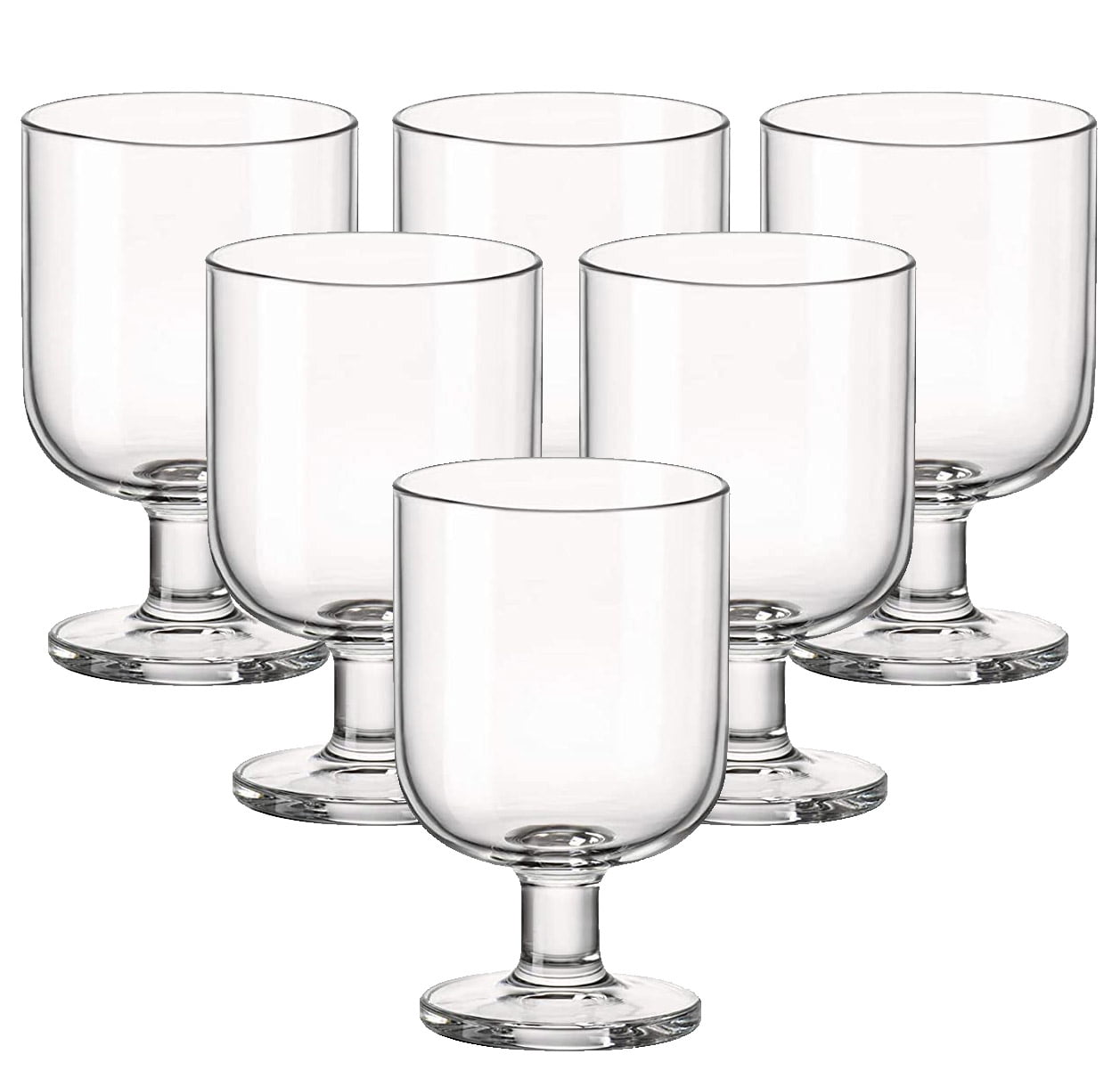 Hosteria Clear Tempered Glass Stackable Wine Goblets, Set of 6