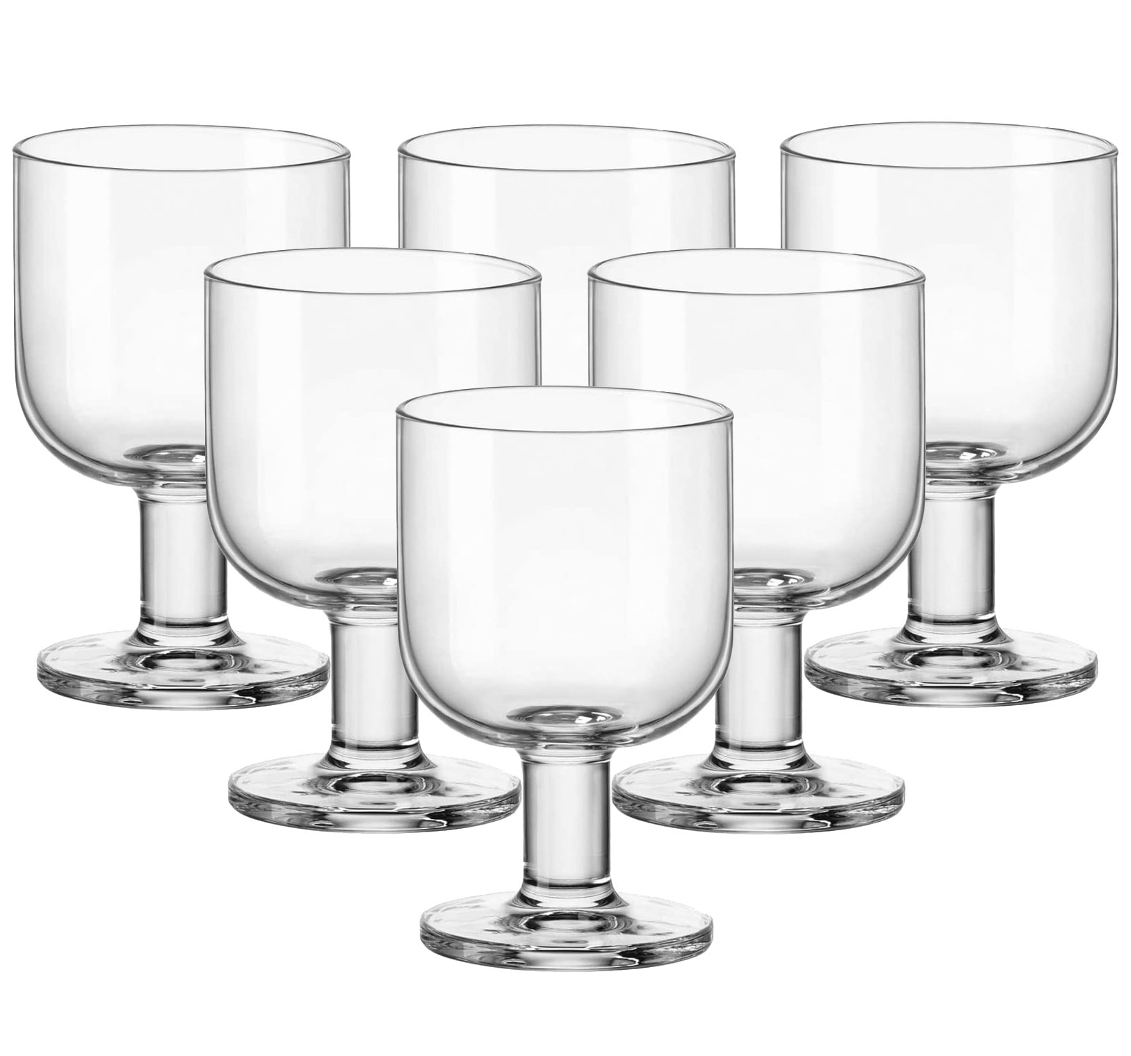 Hosteria Clear Tempered Glass Stackable Wine Goblets, Set of 6
