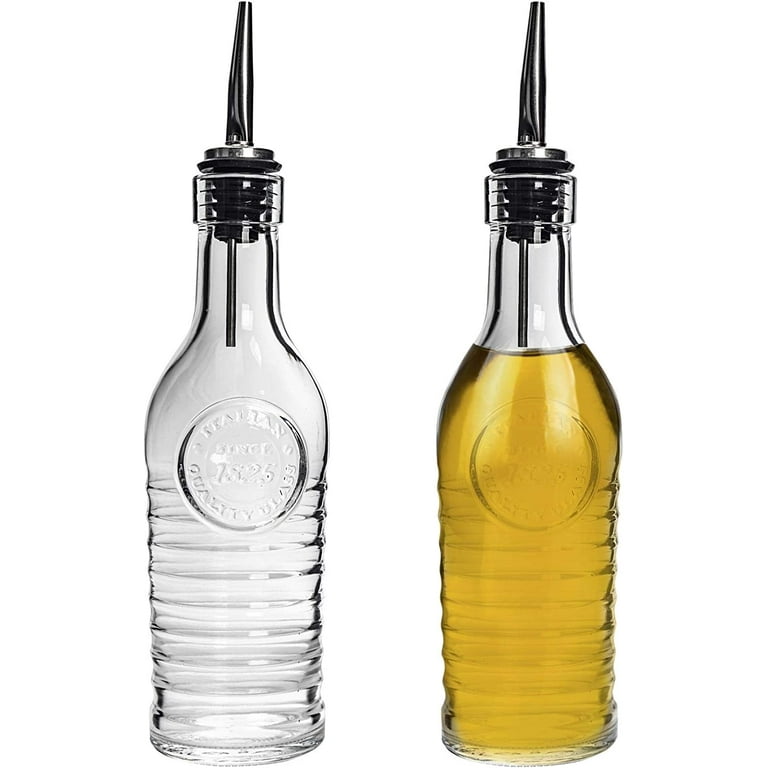 Olive oil dispenser- vinegar dispenser- etched oil bottle- oil