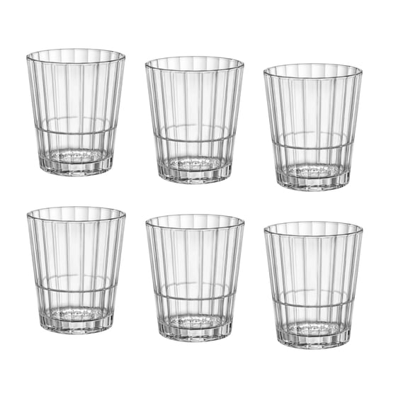Bormioli Rocco Oxford Bar 12.6 oz. Stackable Double Old Fashioned DOF Drinking Glasses, Clear, Set of 6