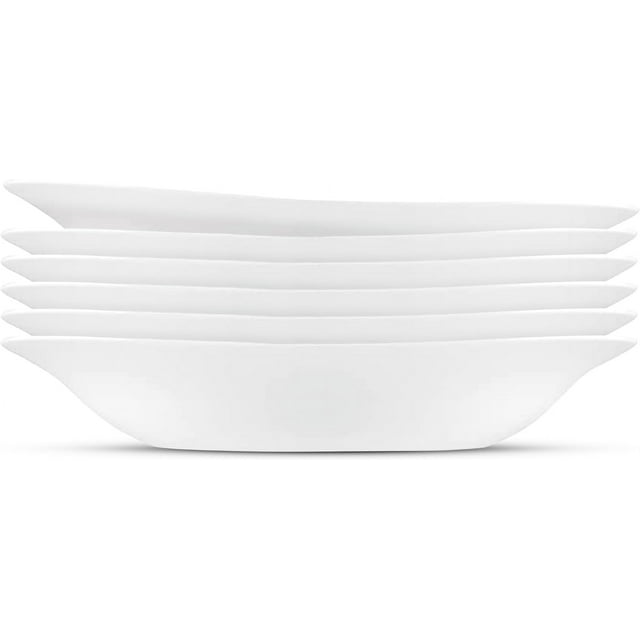 Bormioli Rocco Parma Set Of 6 Pasta Bowls And Soup Plates, 8.75 Inch