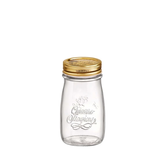 Bormioli Rocco Quattro Stagioni Bottle, 6.75 Oz - Glass Storage Jar with Airtight Twist Lid for Kitchen Organization, Pantry Canning, Homemade Gifts & Dry Food Storage - Made in Italy