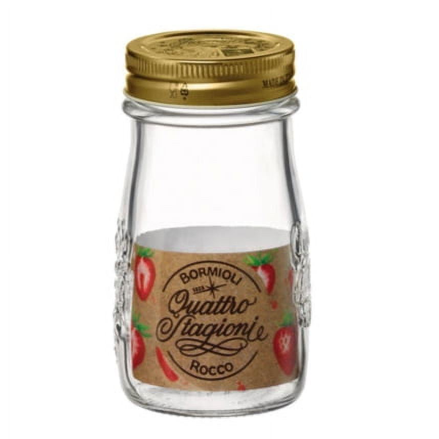Clear Glass Milk Bottle with Gold Lid, 200cc