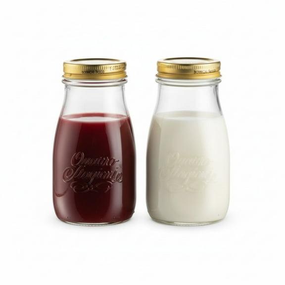 Bormioli Rocco Quattro Stagioni Bottles – 6.75 Oz. Glass Jars with Twist Lids, Microwave & Dishwasher Safe – For Canning, Cocktails, Gifts, Party Favors & Holiday Décor – Made in Italy (Set of 2)