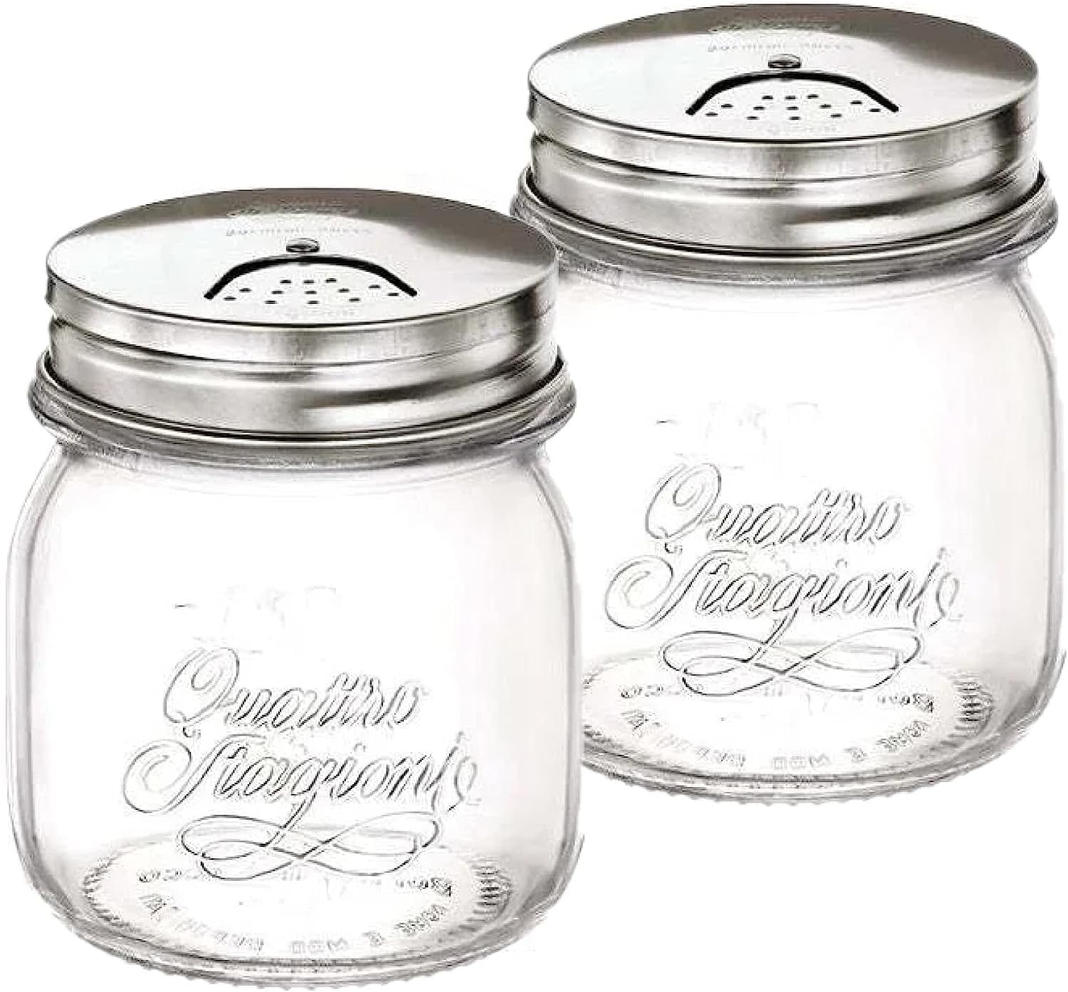 Bormioli Rocco Quattro Stagioni Set Of 2 Mason Jars Salt And Spice