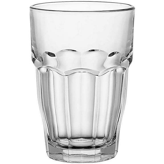 Bormioli Rocco Rock Bar Stackable Beverage, Set Of 6  Drinking Glasses  12.5oz