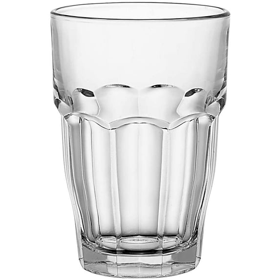 Bormioli Rocco Rock Bar Stackable Beverage, Set Of 6 Drinking Glasses 12.5oz