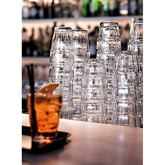 Bormioli Rocco Rock Bar Stackable Rocks Glasses, Set of 6, 9 1/4oz.
