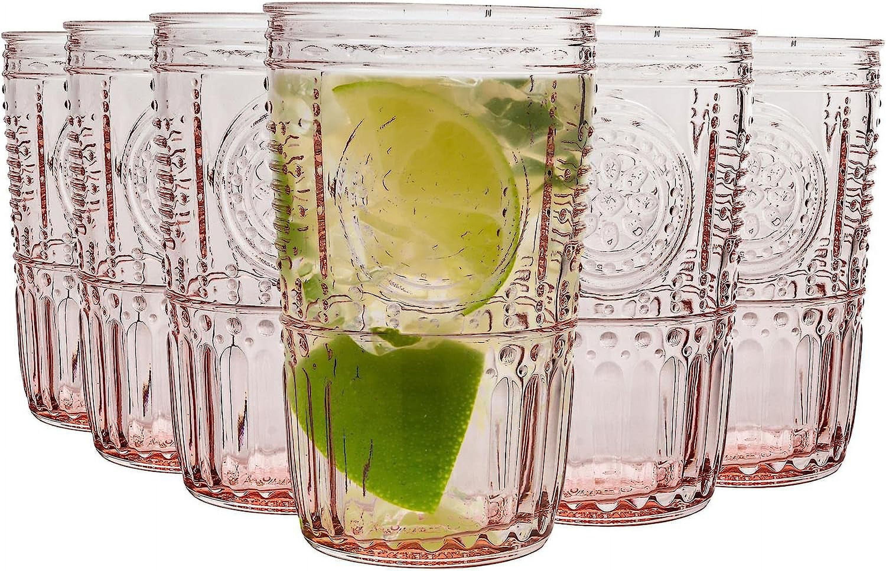Bormioli Rocco Romantic Set Of 6 Cooler Glasses, 16 Oz. Colored Crystal